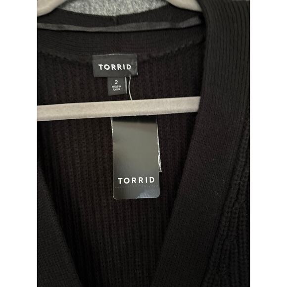 New! Torrid Drop Shoulder Cardigan Hearts Black Pink Preppy Sweater Size 2 2XL - Picture 7 of 8